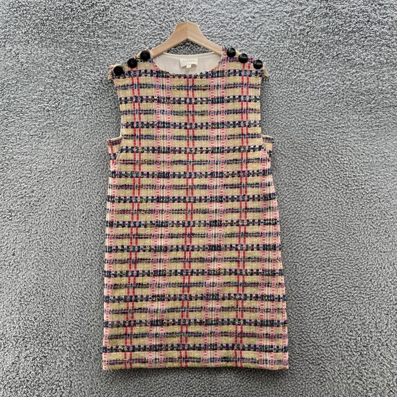 Sézane Dresses & Skirts - Sezane Dress 4 Multicolor Plaid Tweed Katie Sleeveless MOD Retro Mini Shift
